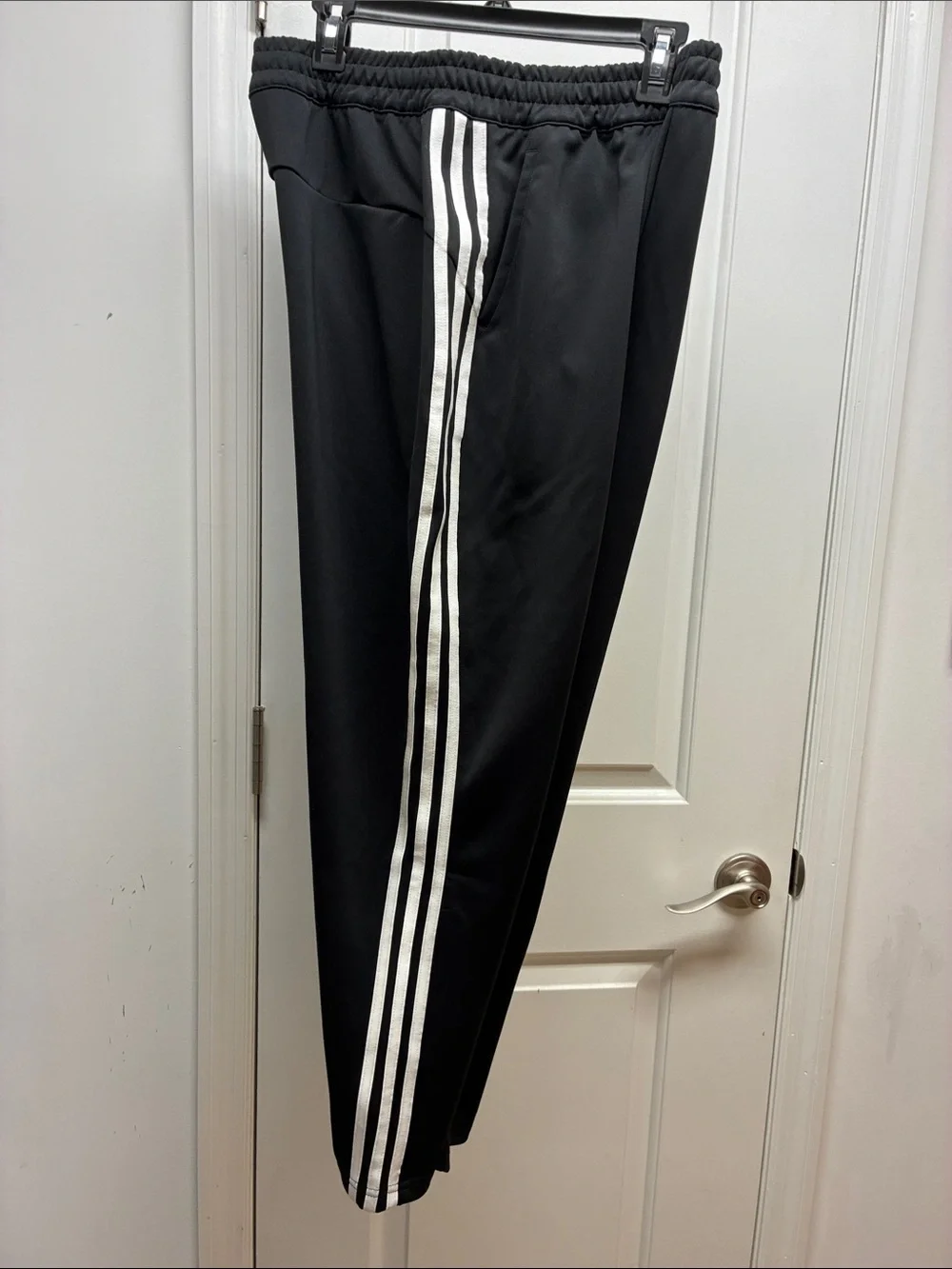 adidas Black Joggers with White Side Stripes